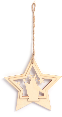 GC Holzanhänger Stern Rentier 13x11 cm