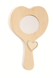 GC Houten Handspiegel Hart 10,5x18 cm