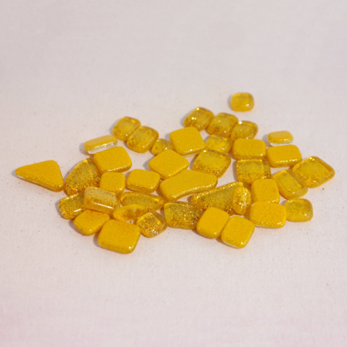 Soft Glas Polygonal Glitter Geel 100 gr