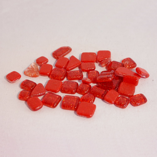 Soft Glas Polygonal Glitter Rood 100 gr