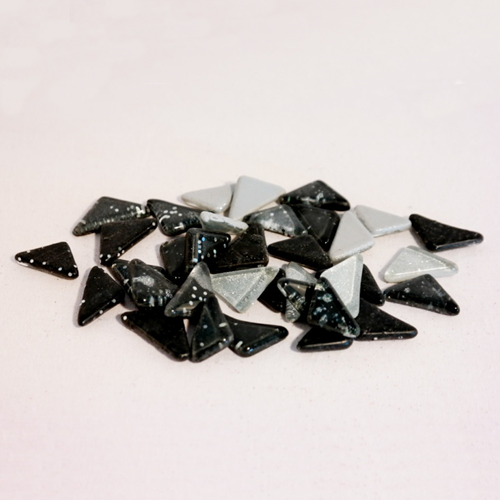 Soft Glas Polygonal Glitter Mix Zwart/Wit 100 gr