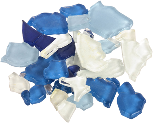 Crash Glas Mix Blauw 100 gr