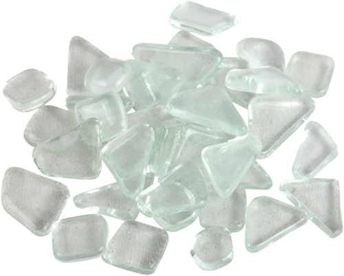 Weiches Glas, polygonal, klar, transparent, 100 g