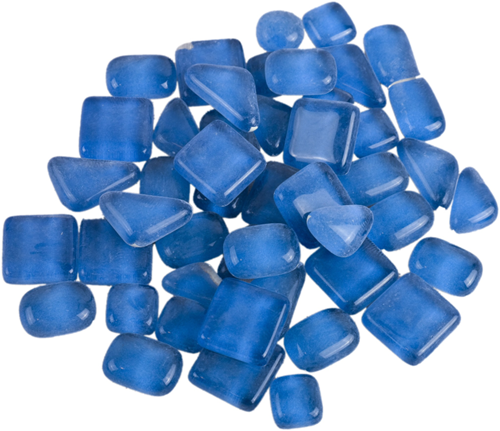 Soft Glas Polygonal Helder Blauw 100 gr