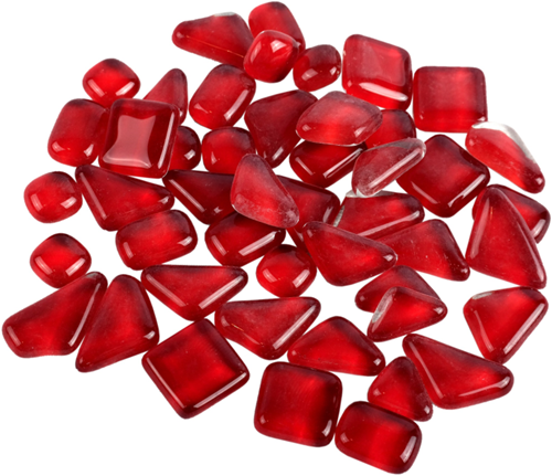 Soft Glas Polygonal Helder Rood 100 gr