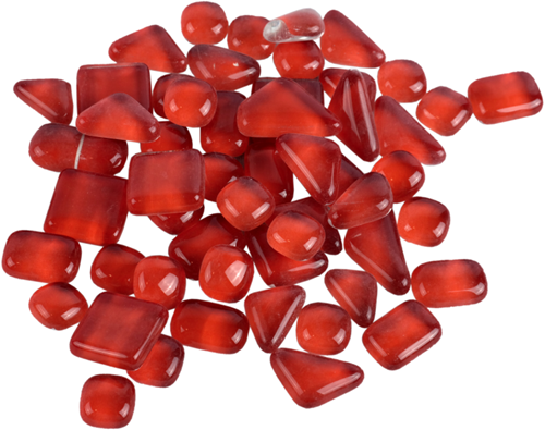 Soft Glas Polygonal Helder Donkerrood 100 gr