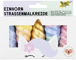 Straßenkreide-Einhorn – verschiedene Farben