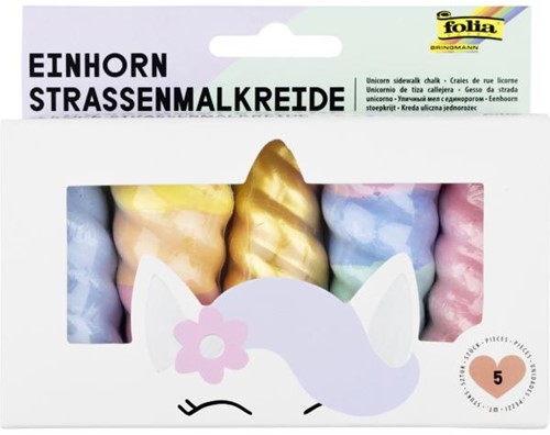 Straßenkreide-Einhorn – verschiedene Farben