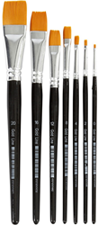 CC Gold Line Brushes, no. 0+2+4+8+12+16+20, L: 16,5-21 cm, W: 1-7 mm, flat, 7 pc/ 1 pack
