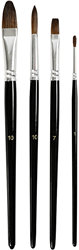 CC Watercolour paint brushes, no. 1-7-10, L: 17,5-20,5 cm, W: 3-13 mm, short handles, 4 pc/ 1 pack