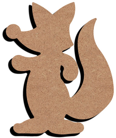 MDF Figuur Grappige Vos 15 cm