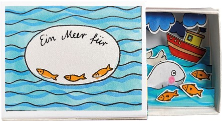 Fridolin Matchbox Craft Set 6.6x2.8x5.2 cm Ocean Fish-3