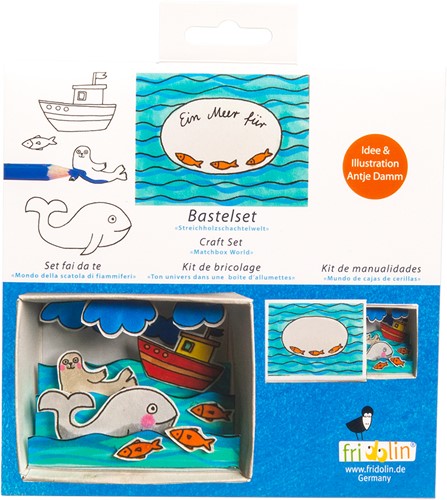 Fridolin Matchbox Craft Set 6.6x2.8x5.2 cm Ocean Fish