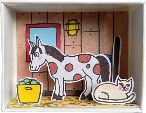 Fridolin Luciferdoosje Knutselset 6,6x2,8x5,2 cm Paardenstal-2