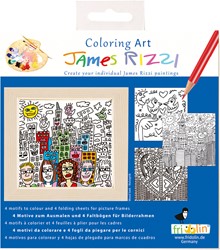 Fridolin Coloring Art Kit 4 Kleurplaten met Lijst 15x15 cm James Rizzi
