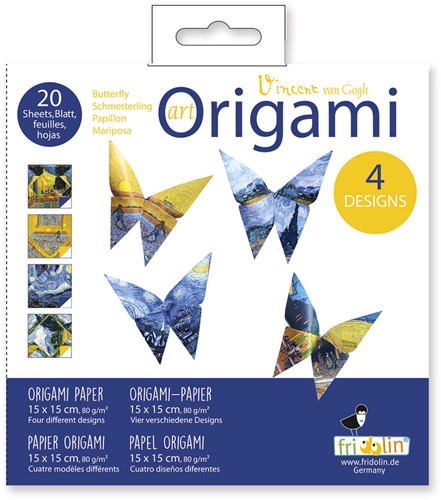 Fridolin Art Origami Set 15 x 15 cm 20 vel Vincent Van Gogh 2de Editie