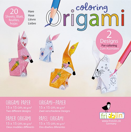 Fridolin Origami Kleuren Set 15x15 cm 20 vel Konijn