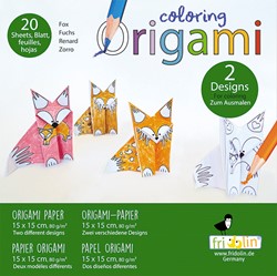 Fridolin Origami Color Set 15x15 cm 20 sheets Fox