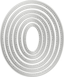 CC Die Cut and Embossing Folder, oval, size 5x3-12x10 cm, 1 pc