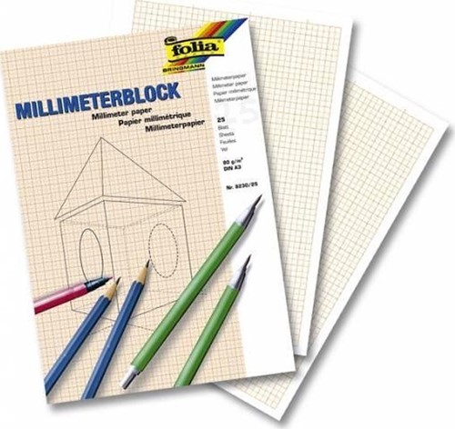 Folia Millimeter Block - A4 - 25 Sheets