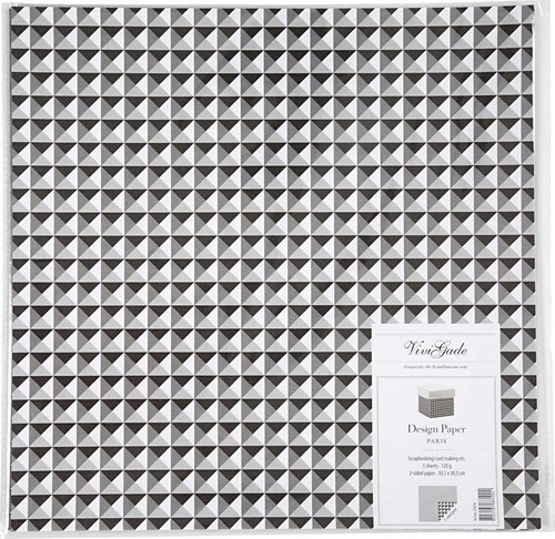 Vivi Gade Scrapbooking-Papier, doppelseitig, Pariser Blockmuster, 30,5 x 30,5 cm, 5 Blatt