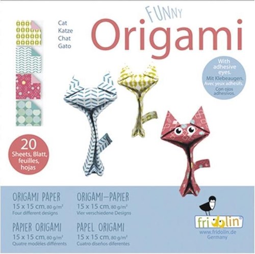 Fridolin Funny Origami 15x15 cm 20 vel Katten