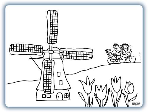 Edwali Windmühle im Tulpenfeld