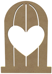 Gomille MDF Figure Birdcage with Heart 26 cm