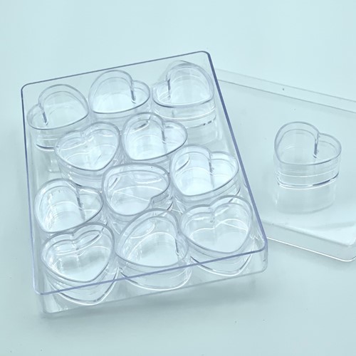 Plastic Opslagdoosjes Harten 12,5x9,5x1,8 cm 12 stuks-2