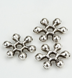 Metalen Spacer Kralen Bloem 9 mm Zilver 16 stuks