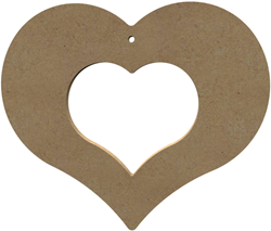 MDF Figuur Open Hart 15 cm