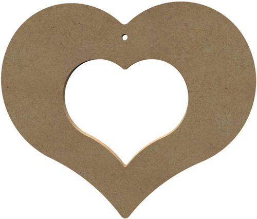 MDF Figuur Open Hart 15 cm