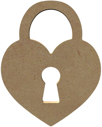 MDF Figuur Slot in Hart 10 cm