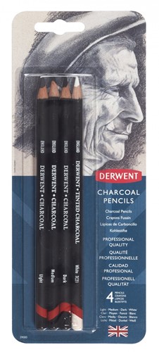 Derwent Mixed Media Charcoal Tin of 4 pencils