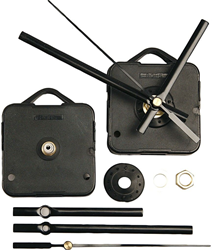 CC Clock parts and movements, black, plate max thickness 3 mm, 1 set