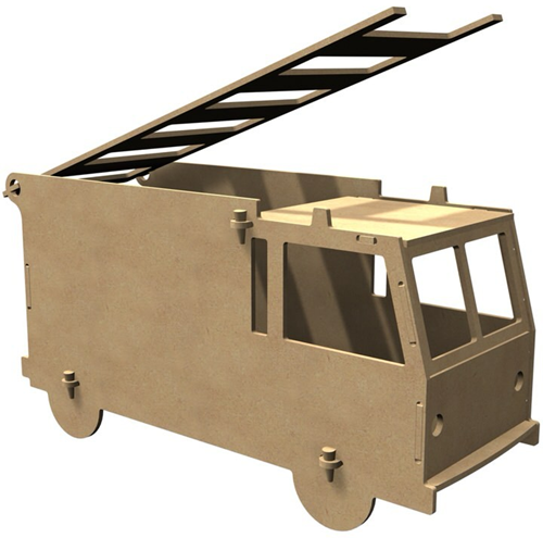 MDF Figuur Brandweerwagen 58 cm