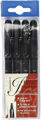 Manuscript Calligraphy Markers Black 4 pieces-2