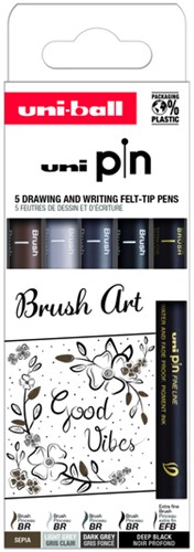 Uni-Ball Pin Set Brush Art 5 Stuk