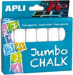 Apli Jumbo Kreideset Weiß 6-teilig