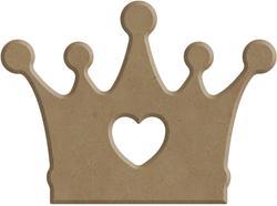 Gomille MDF-Figur 7x5 cm Krone Herz