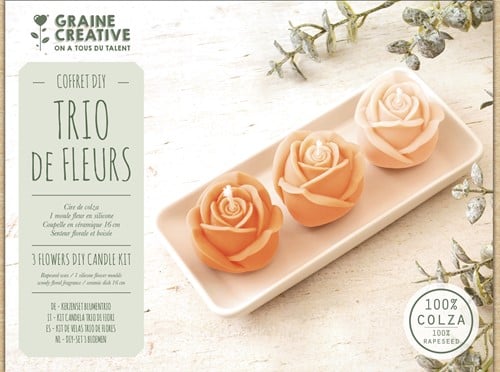 GC Kaarsen Maken DIY Set - Trio Bloemen met Keramische Schaal