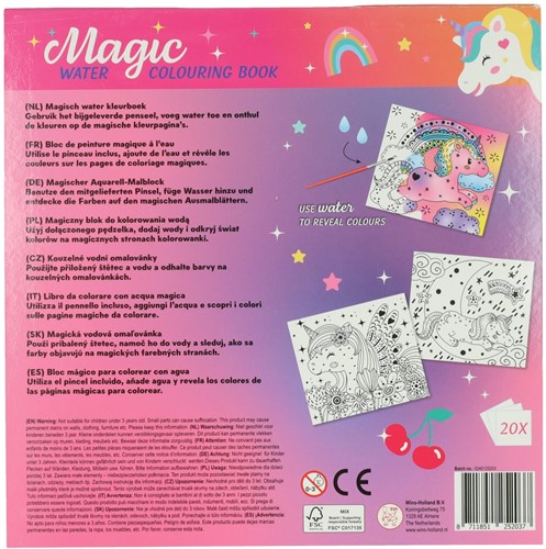 Wins Magic Waterverfkleurblok Eenhoorn 20 vel 24 x 20,5 x 3 cm-2