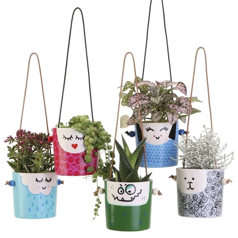 Schattige bloempotjes maken met grappige kapsels van mini plantjes