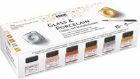 Kreul Glas- en Porseleinverf Set 6x20 ml Classic Metallic