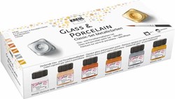Kreul Glass and Porcelain Paint Set 6x20 ml Classic Metallic