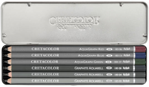 Cretacolor Grafiet & Aquarel Potloden Set 6 stuks