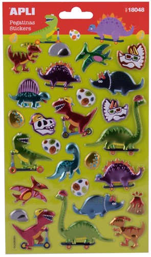 Apli Stickers Vel Dinosaurussen 25 stuk