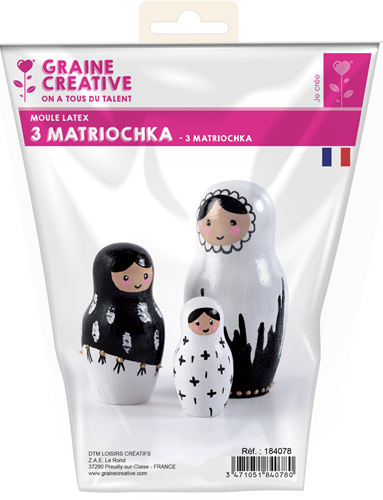 GC Latex Gietmal Matroesjka Poppen Set 3 stuks