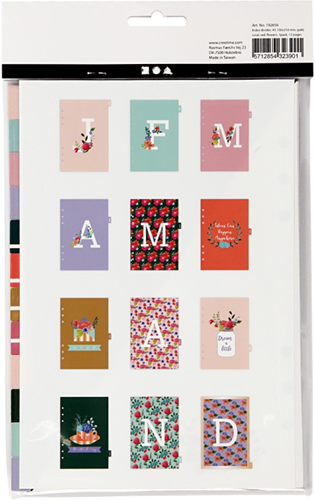 CC Index divider, gold, red, coral, A5, 12 , 1 pc-3
