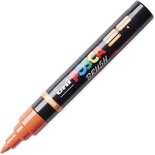 Uni Posca Brushmarker 5M Oranje